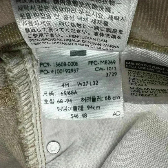 Levi’s 505 Straight Leg Silver Tab Ladies Tan Corduroy Jeans size 4M W27 L32 - Picture 7 of 8